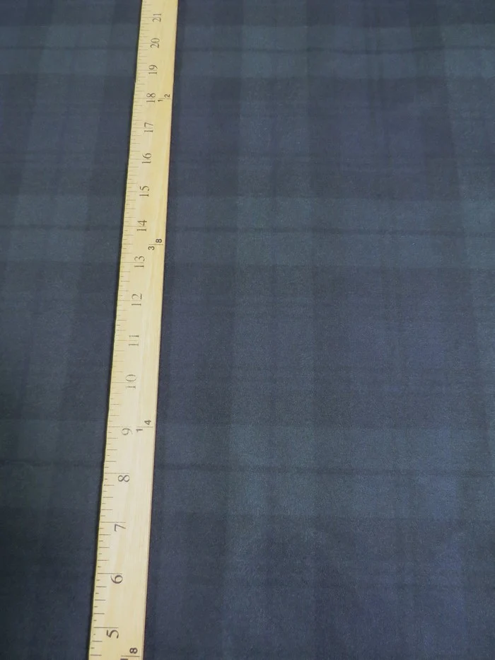 100% Waxed Cotton Tartan Plaid Canvas Fabric / Blackwatch / Sold By The Yard - Image 2