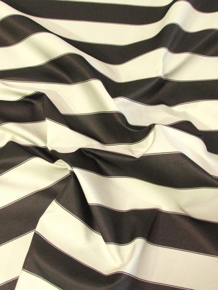 2 Tone Stripe Deck Canvas Outdoor Waterproof Fabric / Olive/Ivory / Sold By The Yard Closeout!!! - Image 3
