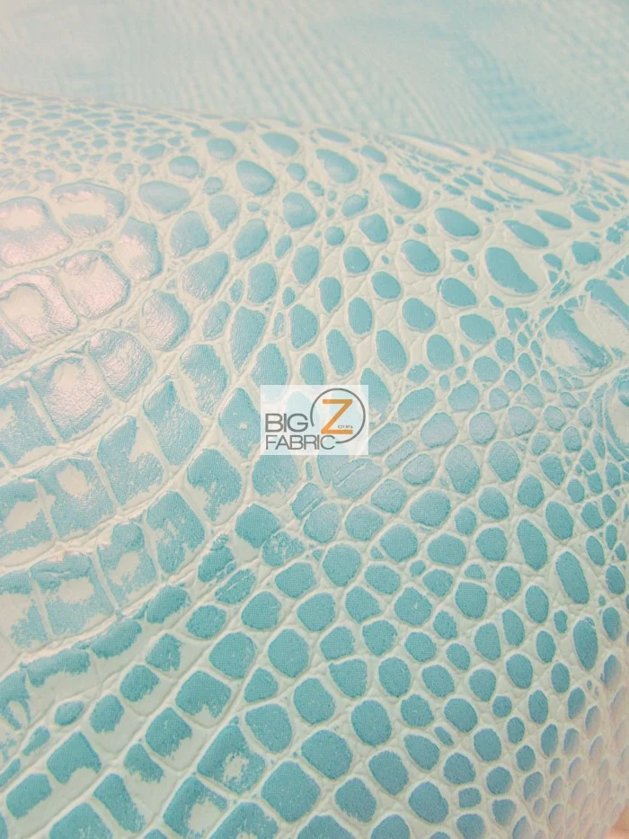 Bubble Gum Crocodile Marine Vinyl Fabric / Sold By The Yard - Image 4