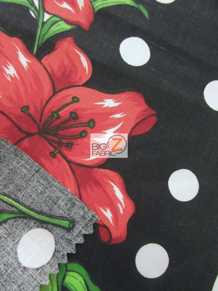 Assorted Flower Print Poly Cotton Fabric / (Polka Dot Bellflower) White / 50 Yard Bolt - Image 3