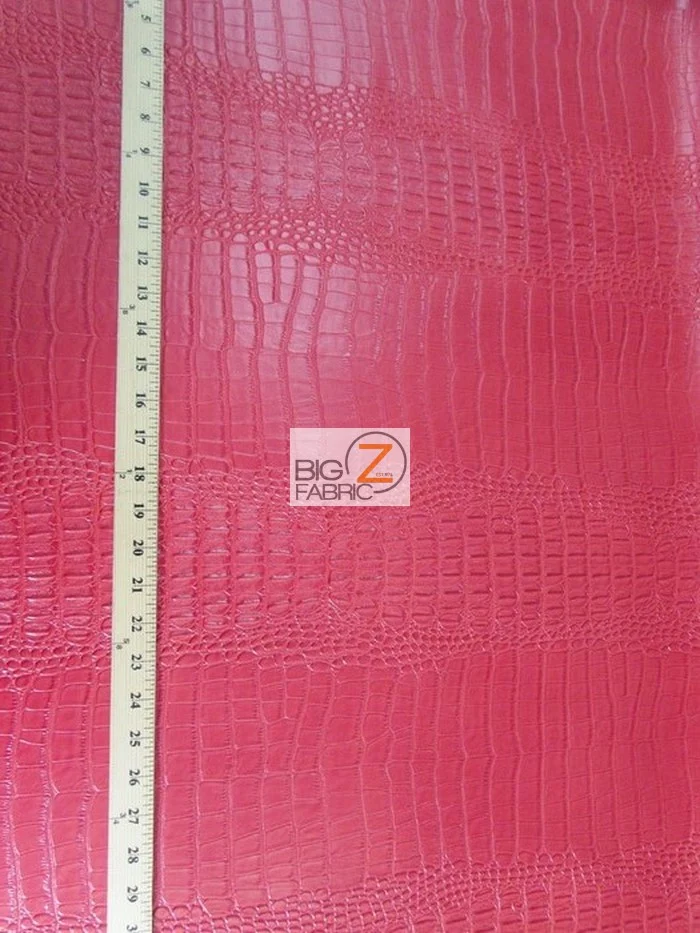 Big Nile Crocodile Faux Fake Leather Vinyl Fabric / Glossy Aquamarine Blue / By The Roll - 30 Yards - Image 2