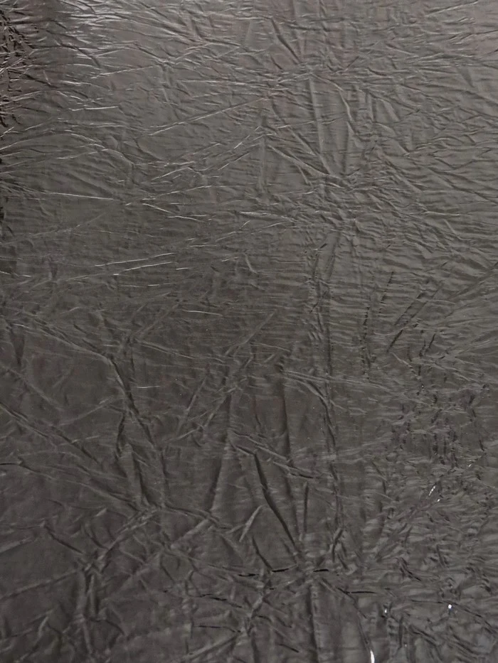 Black Distressed/Crushed Chrome Metallic Mirror Vinyl Fabric / By The Roll - 30 Yards - Image 2