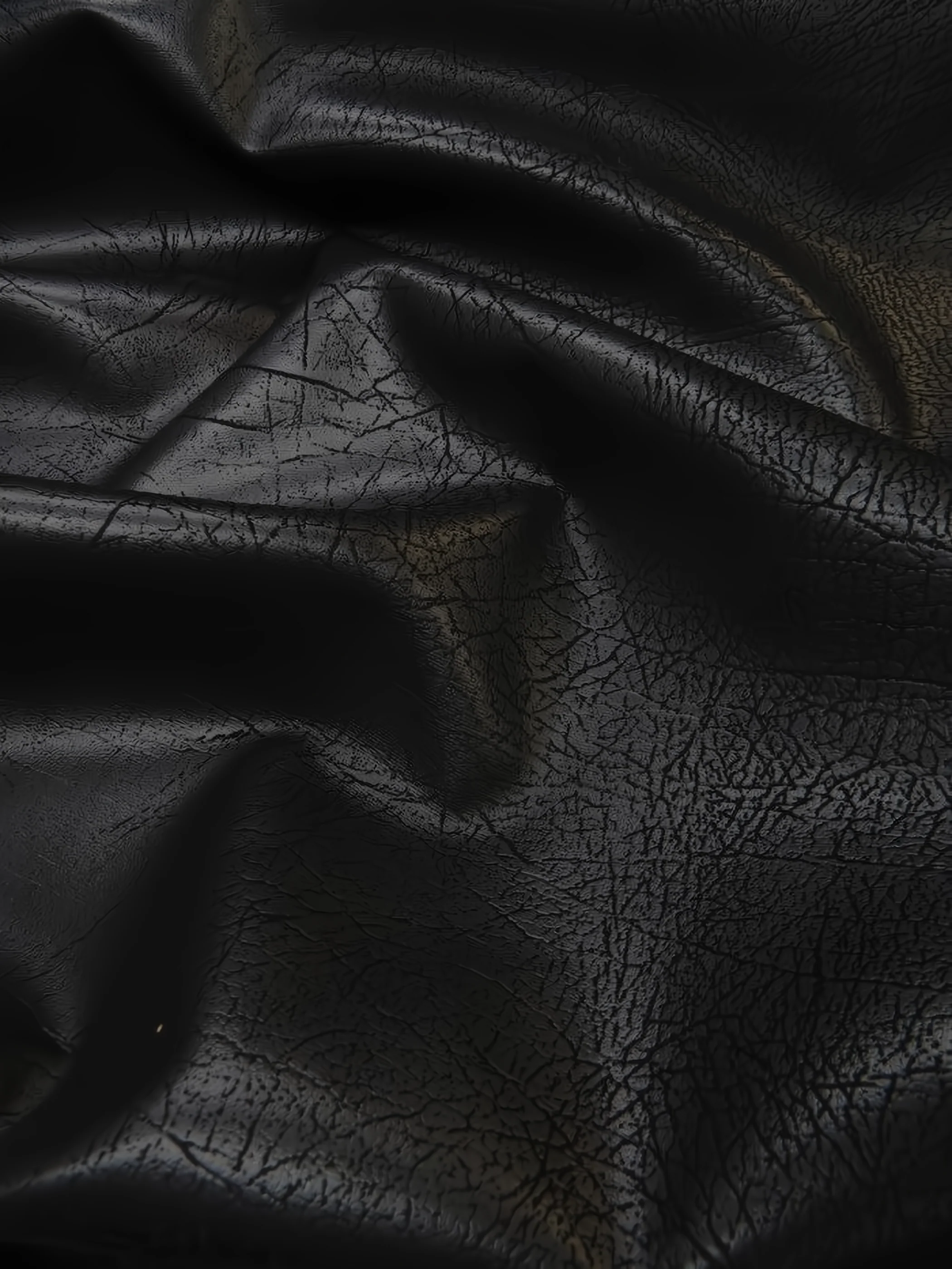 Black Distressed Velvet Flocking Vinyl / Sold by the Yard