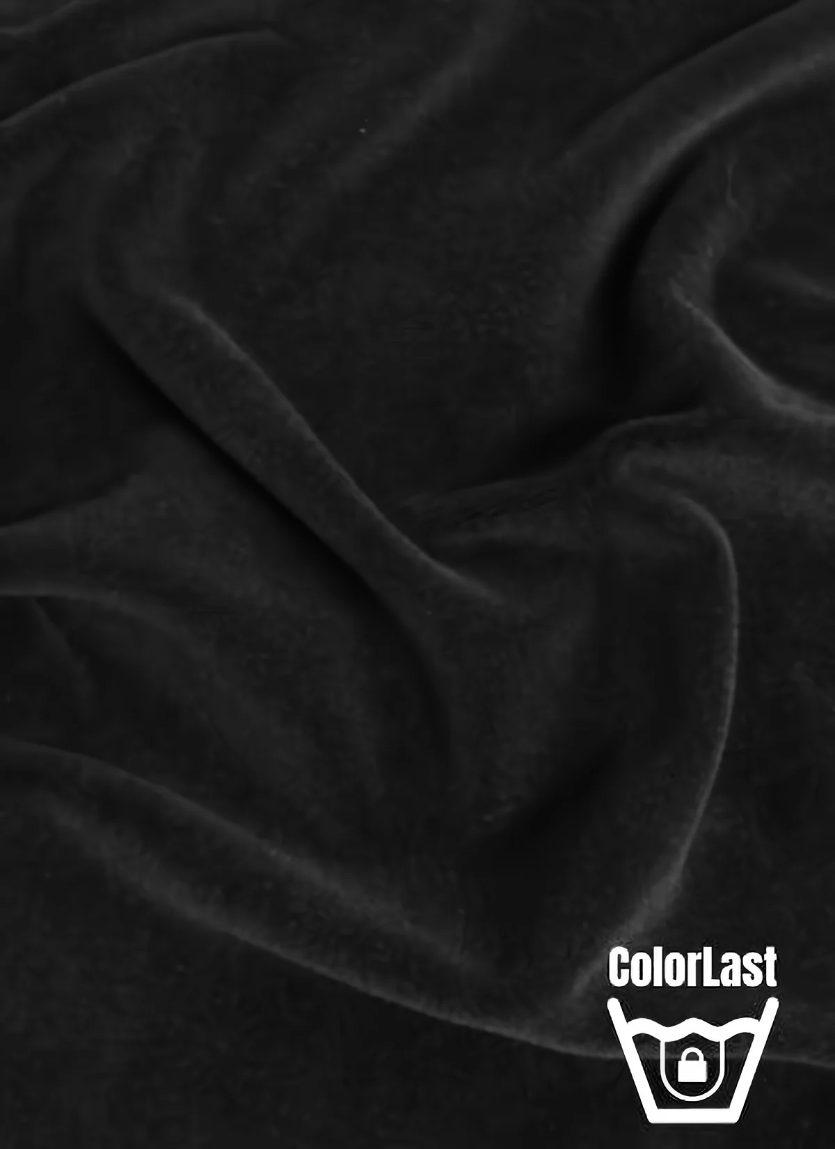 Black Stretch Mochi Plush Minky with ColorLast / Soft Solid Fabric by the Yard (Second Quality Goods)
