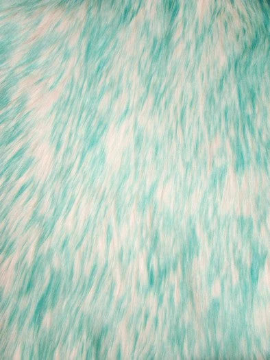Candy Shag Faux Fur Fabric / Aqua / Sold By The Yard (Second Quality Goods) - Image 2