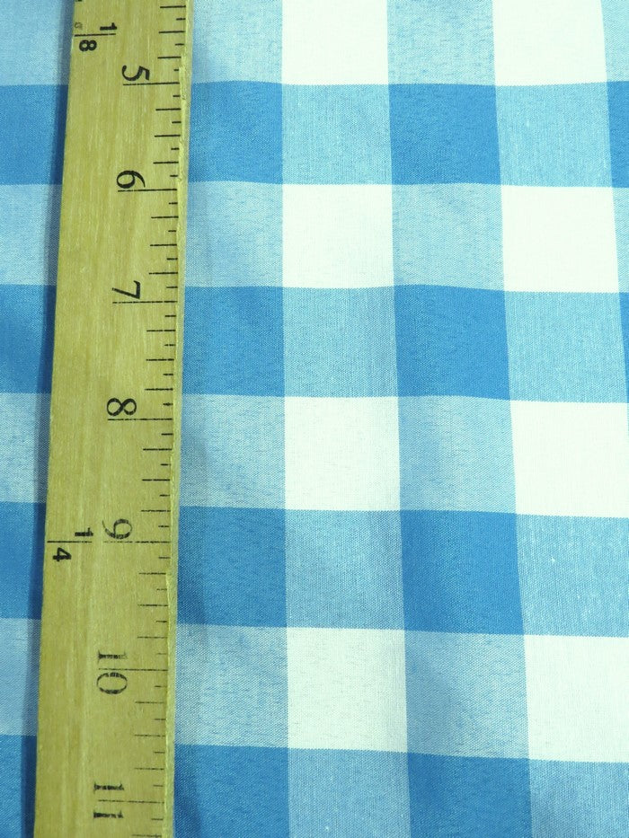 Checkered Gingham Poly Cotton Printed Fabric / Navy Blue / Sold By The Yard - Image 2