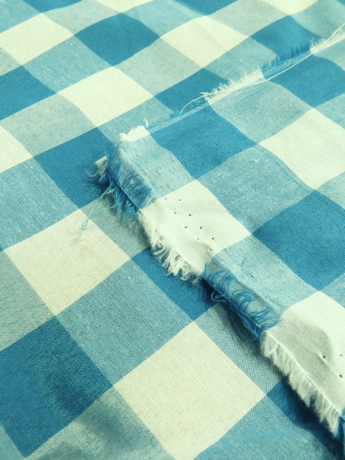 Checkered Gingham Poly Cotton Printed Fabric / Navy Blue / Sold By The Yard - Image 4