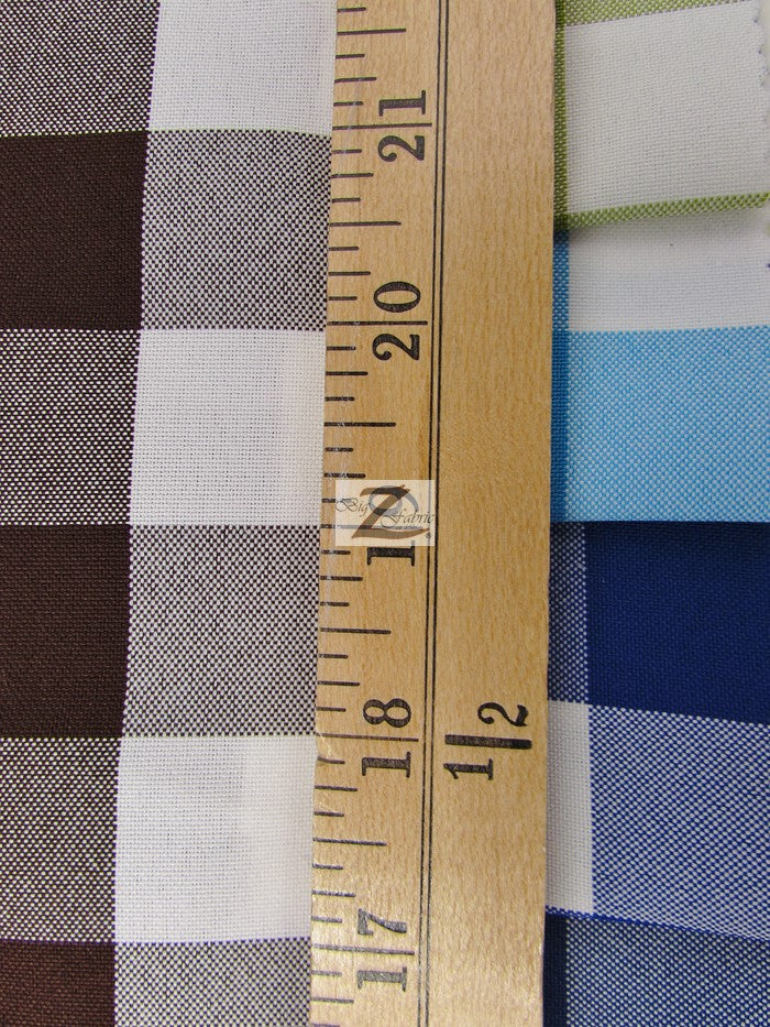 Checkered Gingham Poly Cotton Printed Fabric / Orange / 50 Yard Bolt - Image 2