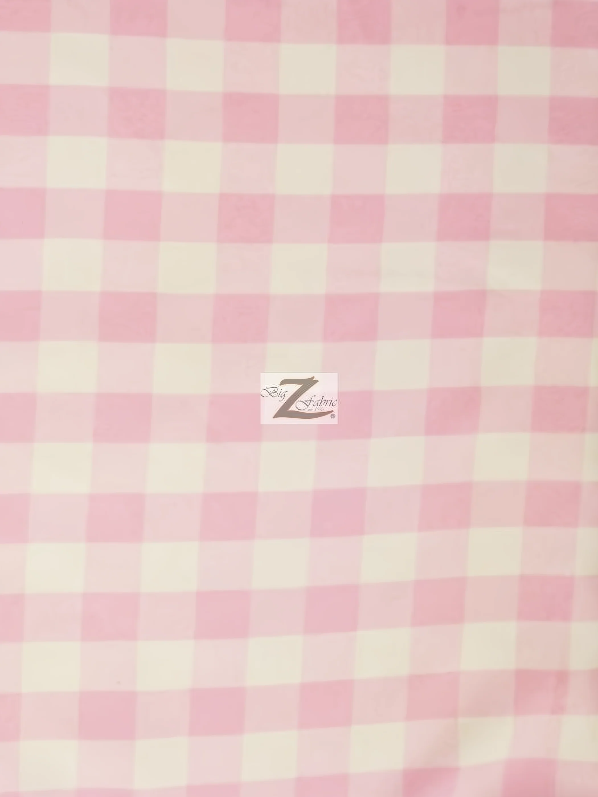 Checkered Gingham Poly Cotton Printed Fabric / Pink / 50 Yard Bolt