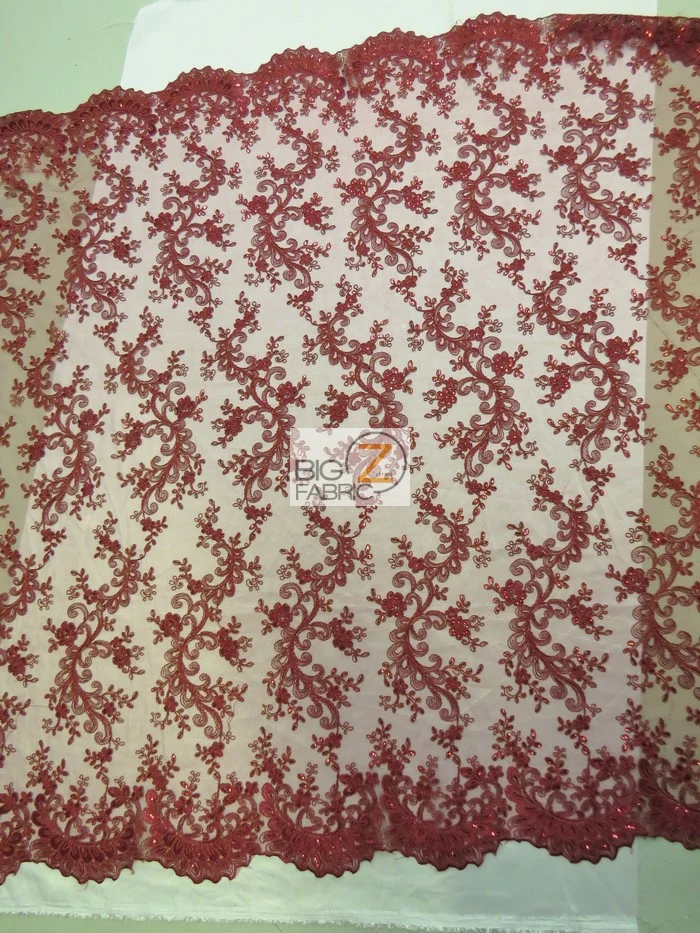 Cinderella Floral Sequins Lace Fabric / Black / Sold By The Yard (SECOND QUALITY GOODS) - Image 3