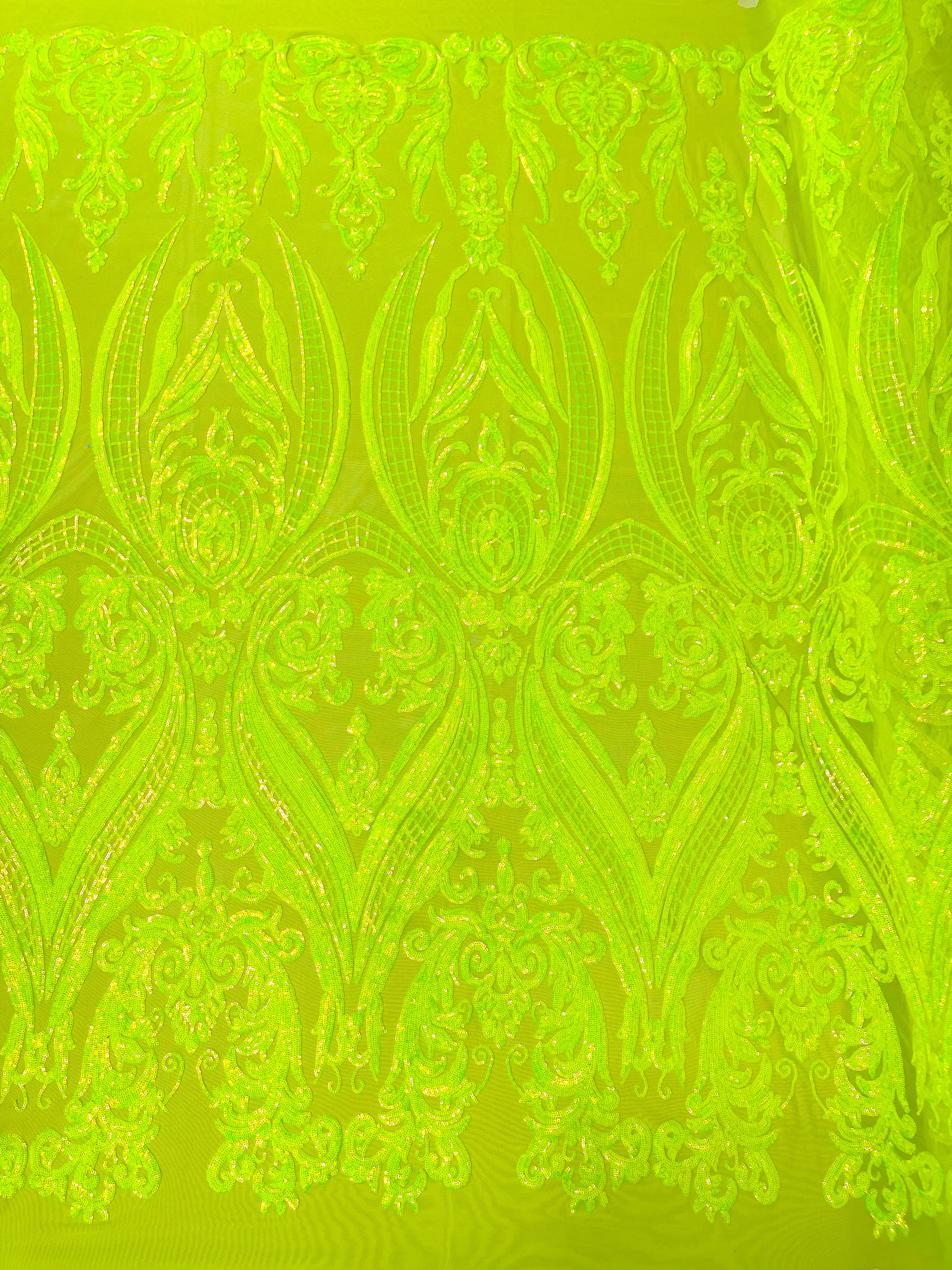 BIG DAMASK SEQUIN ON STRETCH MESH FABRIC (By The Yard) - Image 56