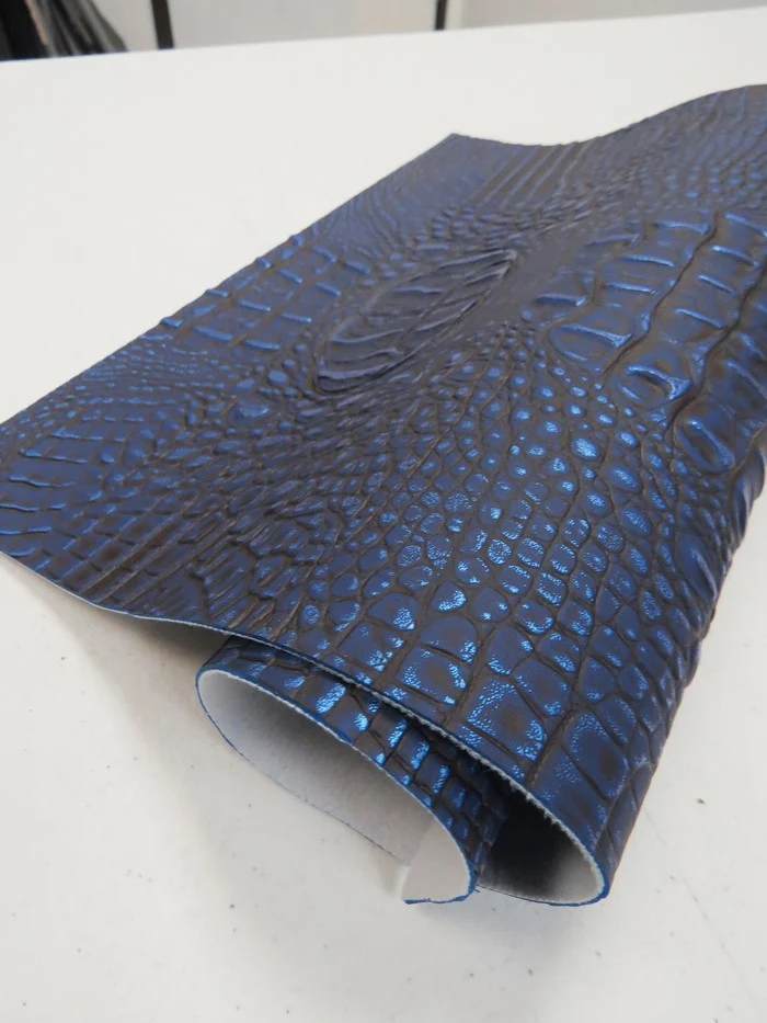 Navy/Blue Metallic Caiman Gator Vinyl / 30 Yard Rolls - Image 3