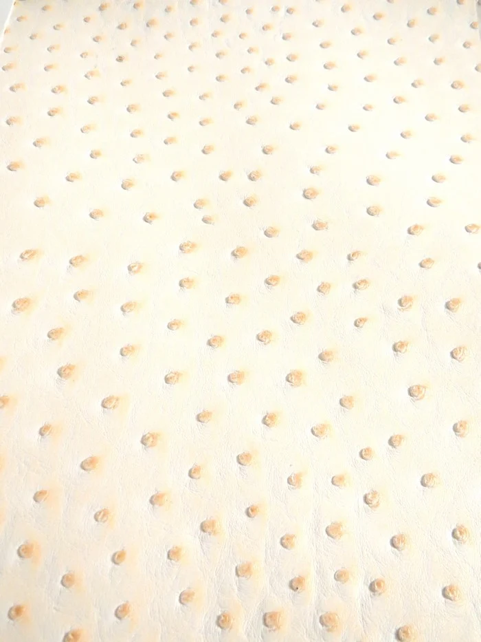 Cream Classic Ostrich Upholstery Vinyl Fabric / Sold By The Yard - Image 2