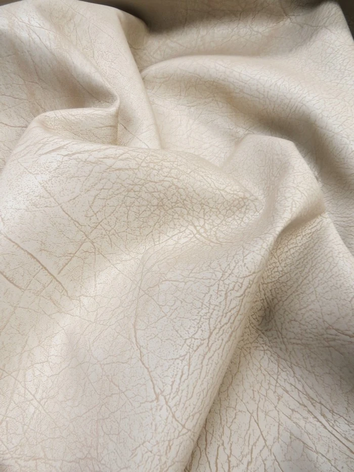Creme Distressed Velvet Flocking Vinyl / Sold by the Yard (Second Quality Goods) - Image 2