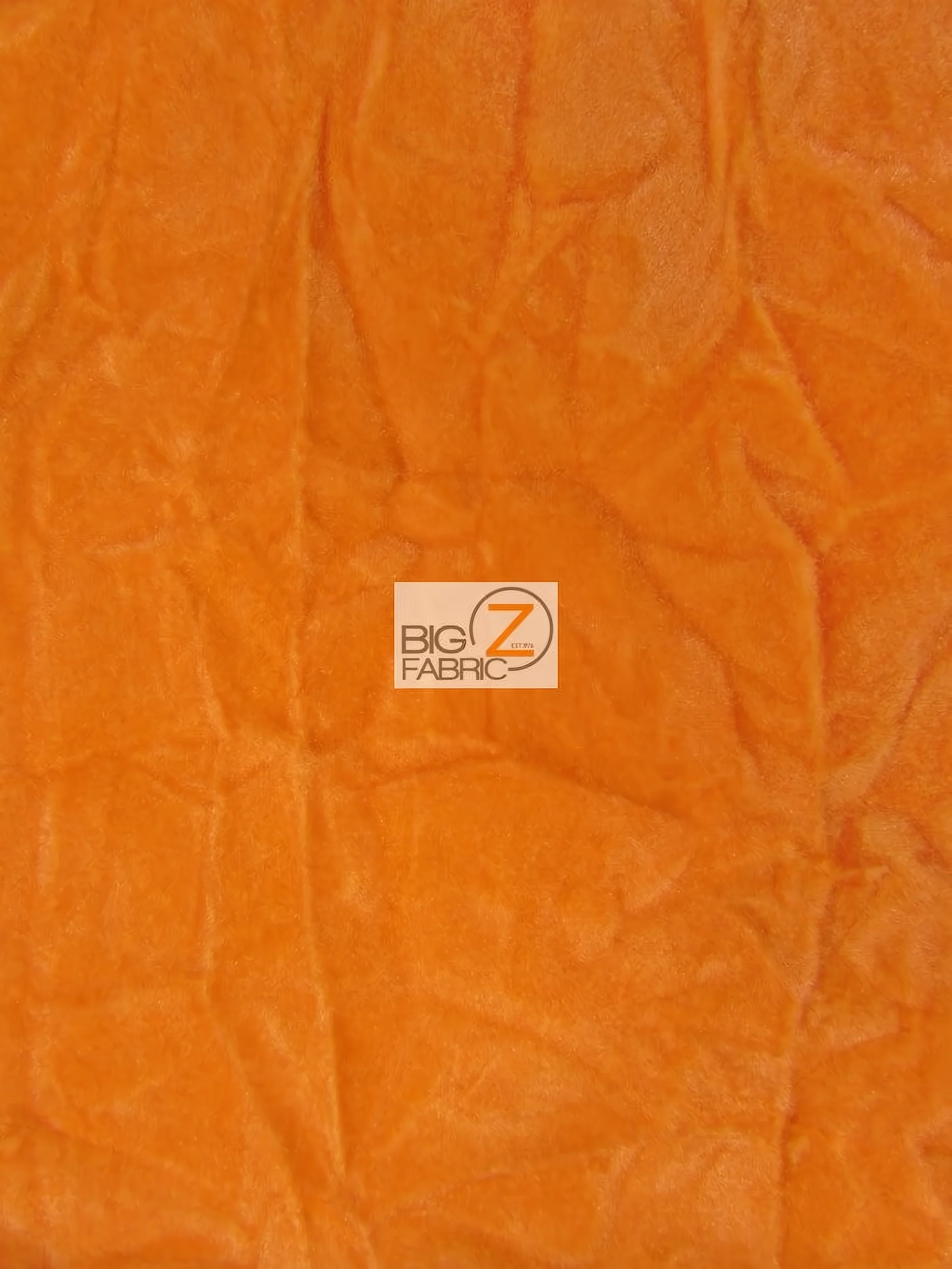 Crushed Flocking Upholstery Velvet Fabric / Orange / 50 Yard Roll