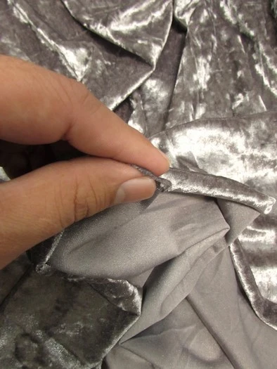 Crushed Stretch Velvet Costume Fabric / Off-White / Sold By The Yard (Second Quality Goods) - Image 3