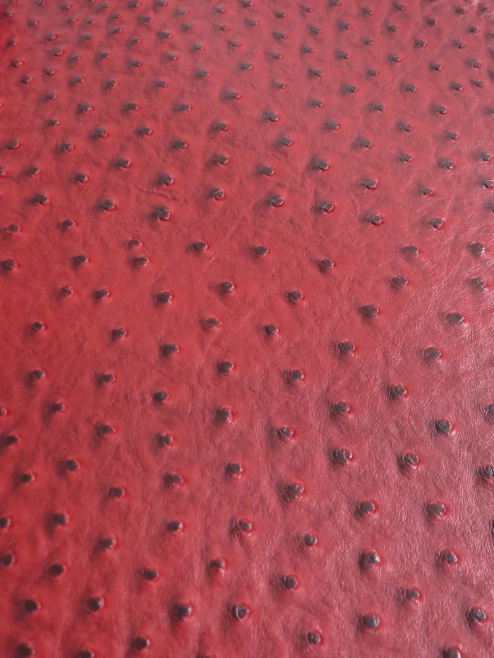Dead Pool Red Classic Ostrich Upholstery Vinyl Fabric / Sold By The Yard - Image 2