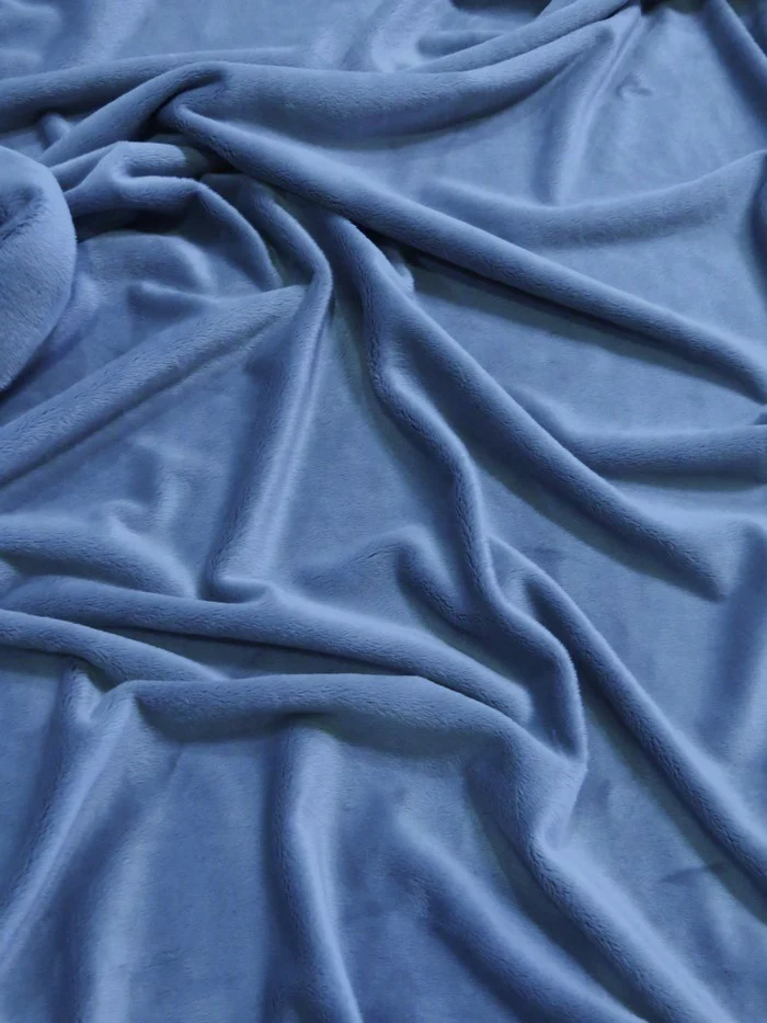Denim Minky Solid Baby Soft Fabric (Second Quality Goods)