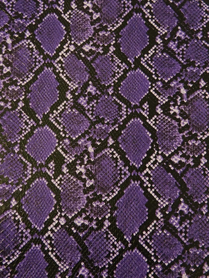 Dreamy Purple / Calico Python Snake Vinyl Fabric - Image 2