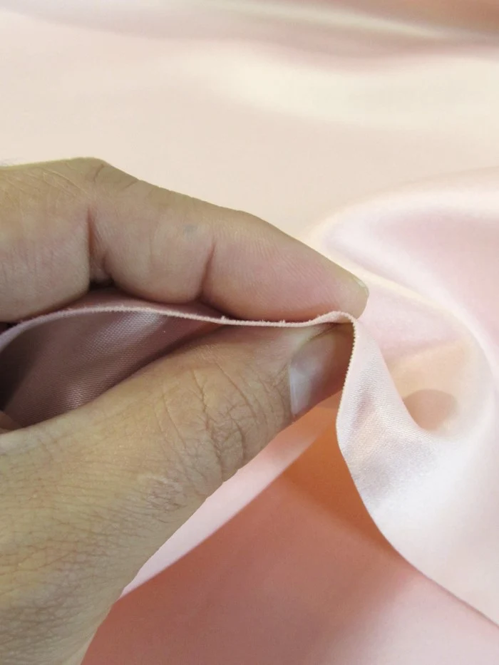 Dull Bridal Satin Fabric / Blush / Sold By The Yard - Image 3