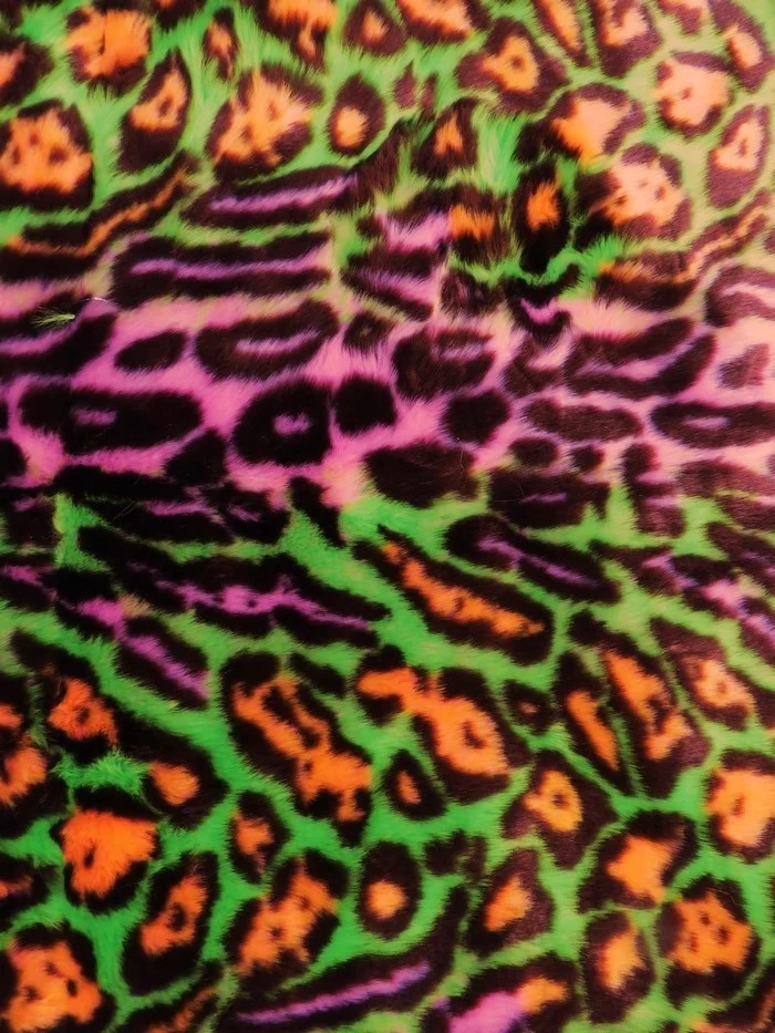 Ecoshag Hippie Jaguar Faux Fur Fabric / Summer Sunset - Image 10
