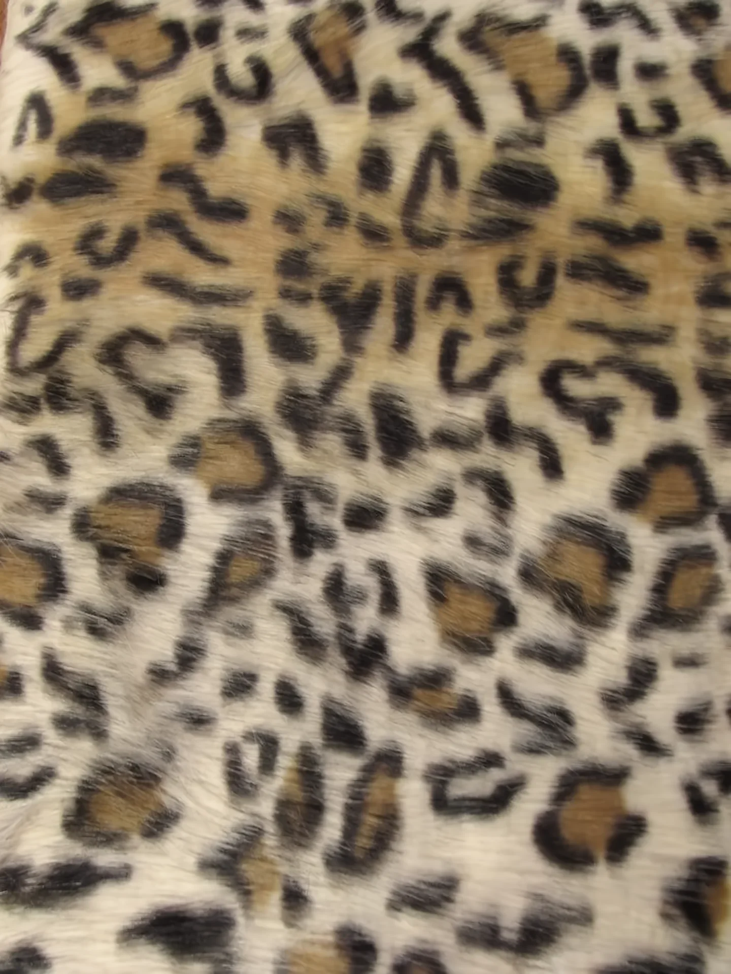 Snow Leopard Brown Leopard Cheetah Animal Long Pile Faux Fur Fabric / Sold By The Yard - Image 5