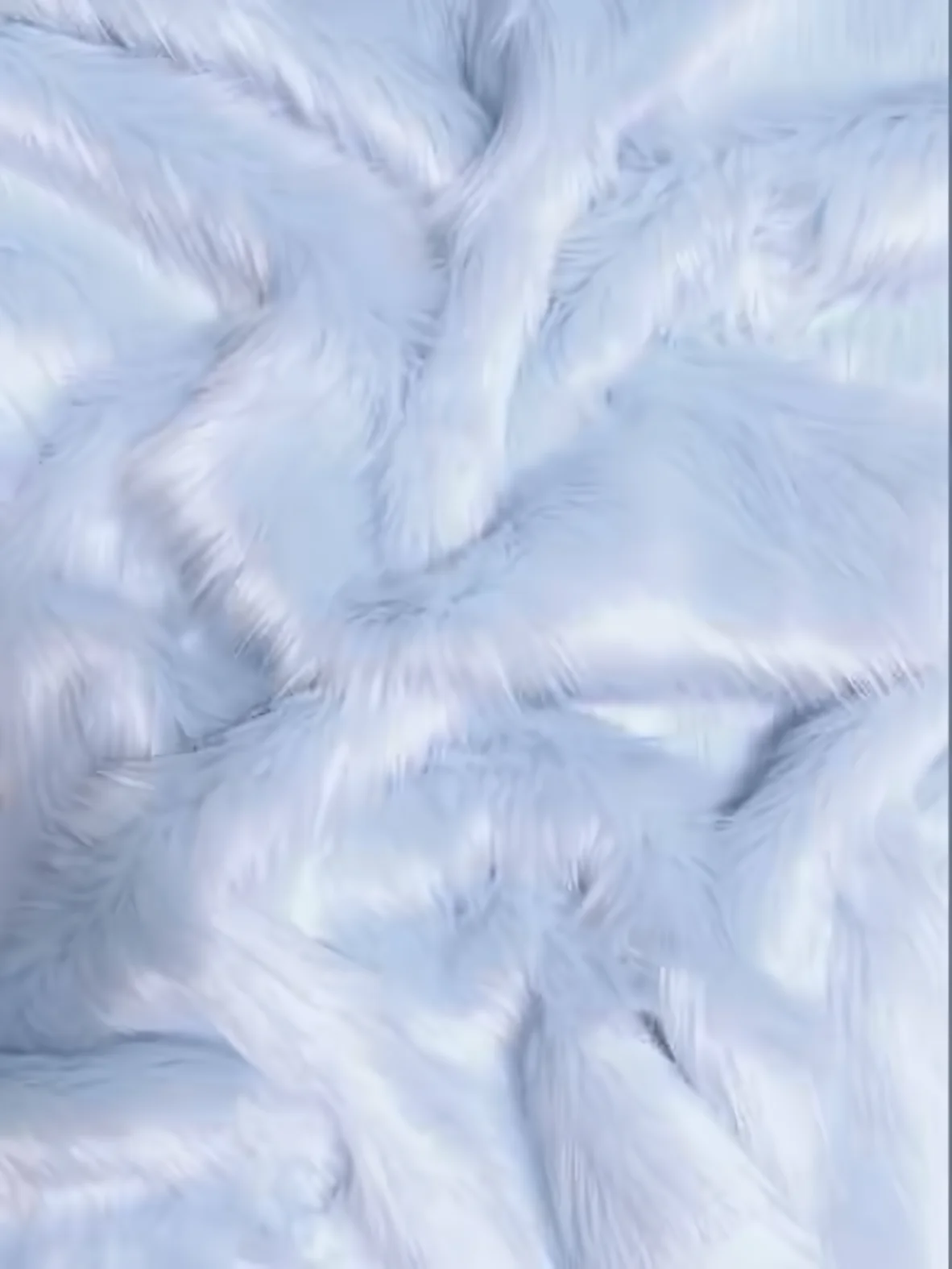 Faux Fake Fur Solid Shaggy Long Pile Fabric / Baby Blue / 15 Yard Bolt - Image 5