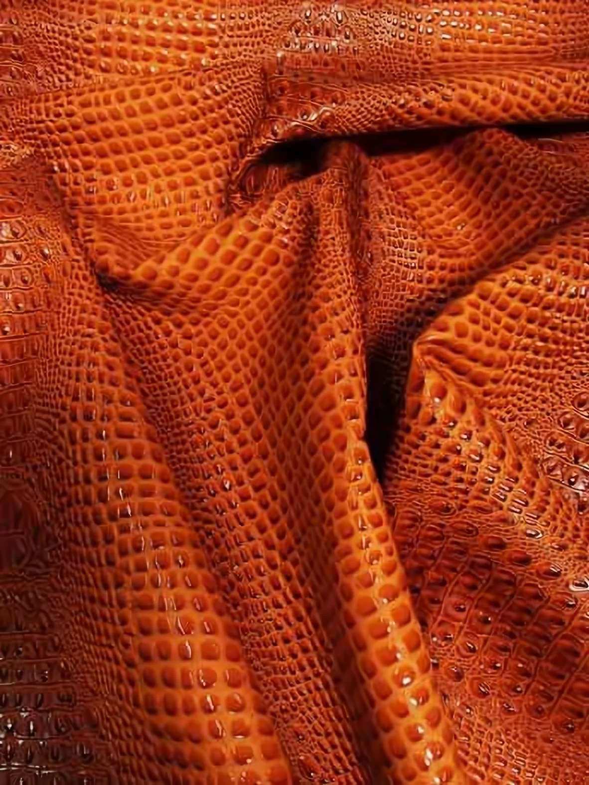 Honey Caramel Florida Gator 3D Embossed Vinyl Fabric / Sold By The Yard - Image 12