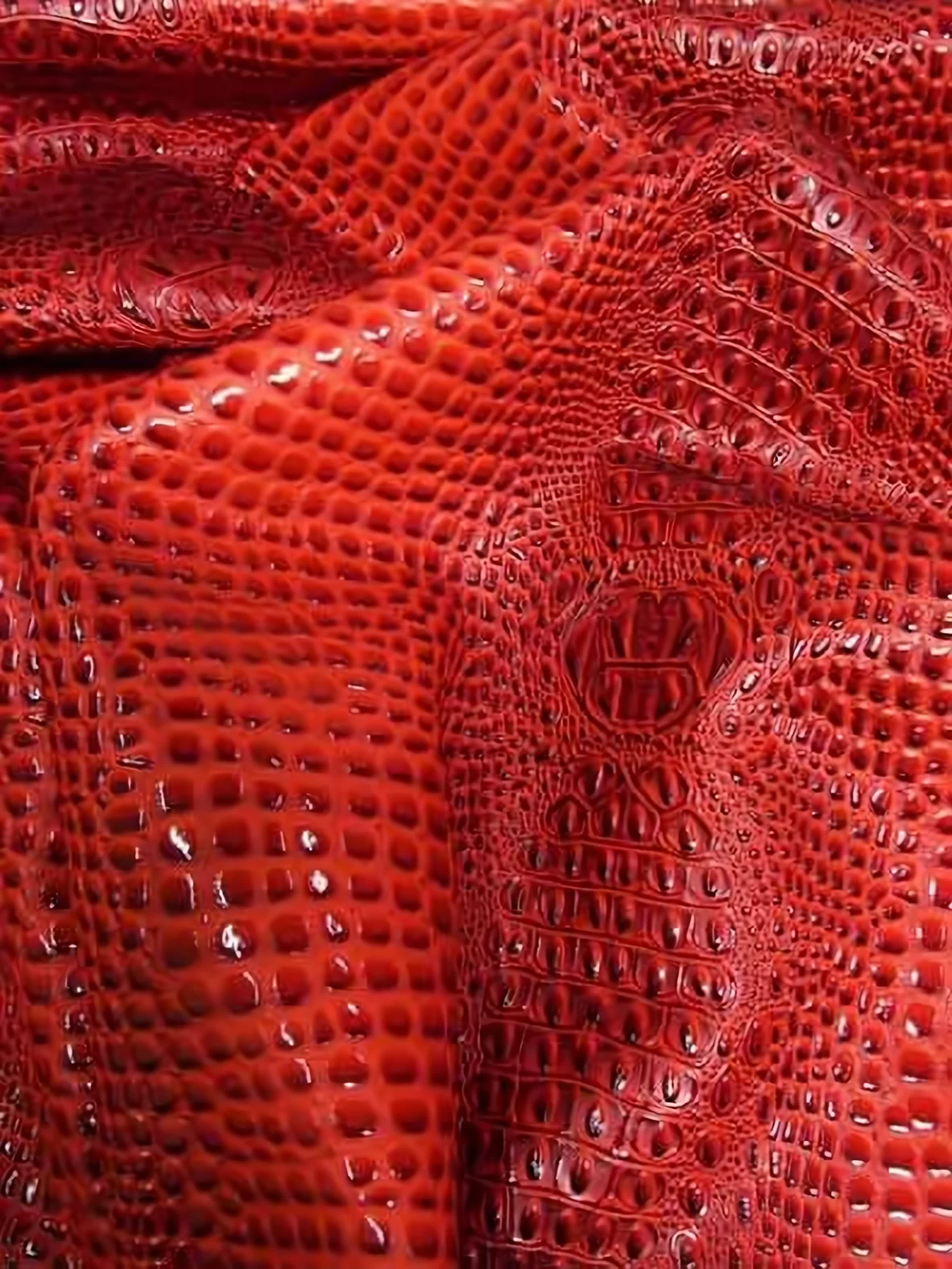 Honey Caramel Florida Gator 3D Embossed Vinyl Fabric / Sold By The Yard - Image 9