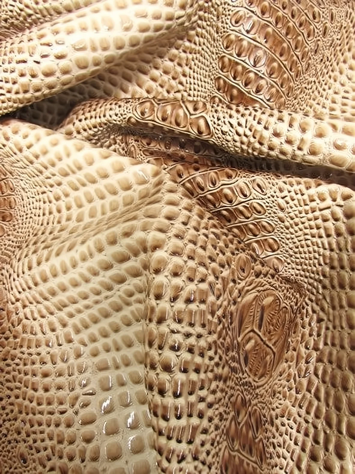 Honey Caramel Florida Gator 3D Embossed Vinyl Fabric / Sold By The Yard - Image 18