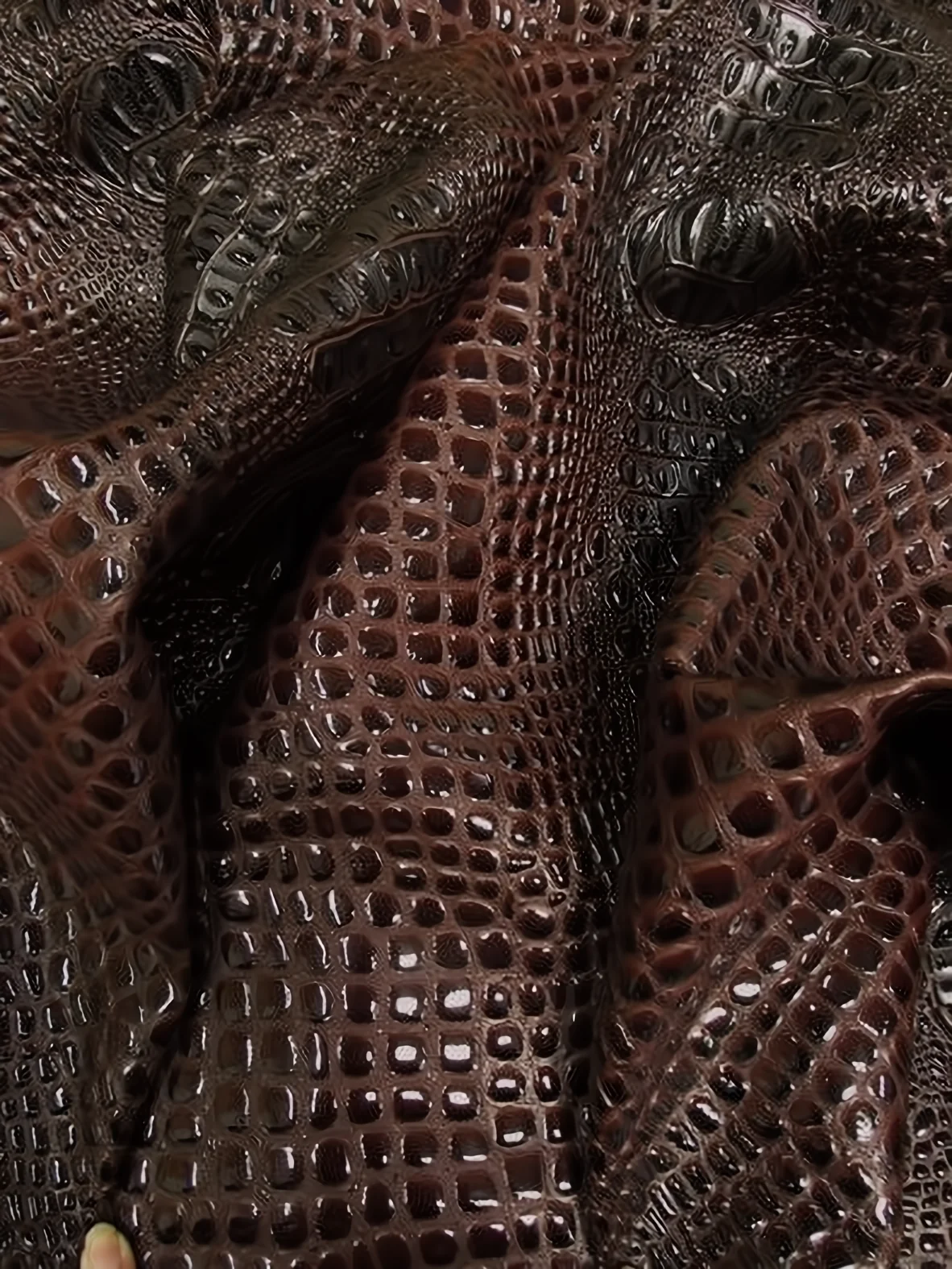 Honey Caramel Florida Gator 3D Embossed Vinyl Fabric / Sold By The Yard - Image 19
