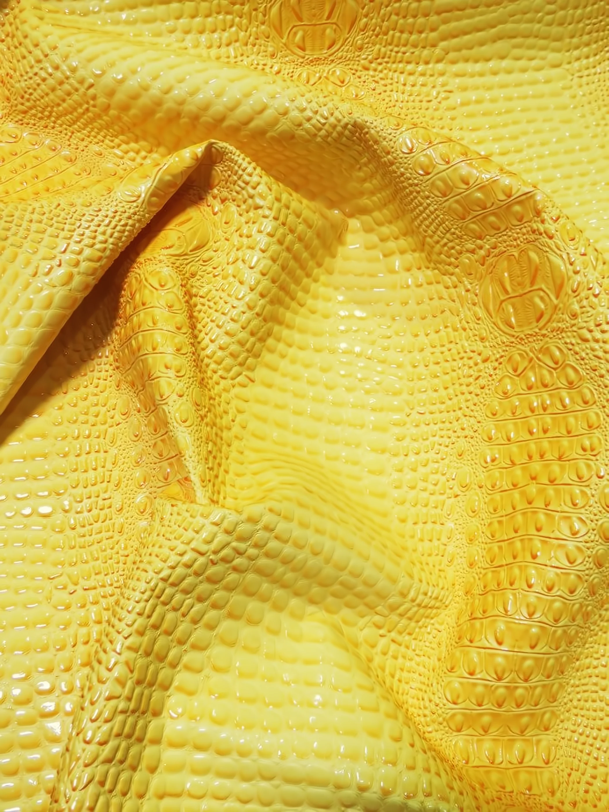 Honey Caramel Florida Gator 3D Embossed Vinyl Fabric / Sold By The Yard - Image 26