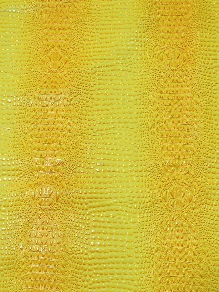 Reptile Yellow Florida Gator 3D Embossed Vinyl Fabric - Image 2