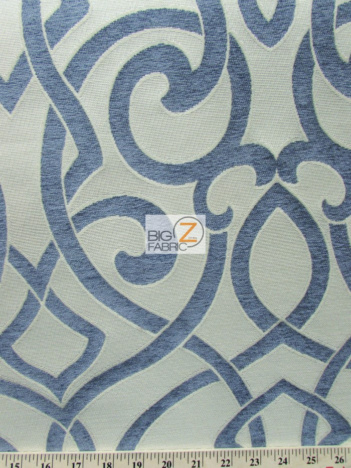 French Abstract Damask Upholstery Fabric / Stone / Sold By The Yard - Image 2