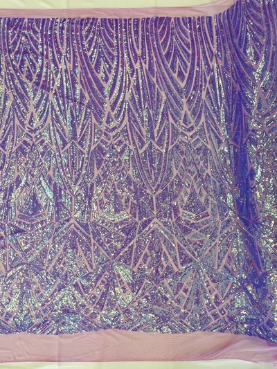 Geometric Sequin Stretch Mesh Fabric / Sold by the Yard - Image 6