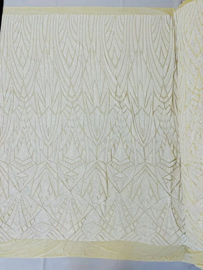 Geometric Sequin Stretch Mesh Fabric / Sold by the Yard - Image 8