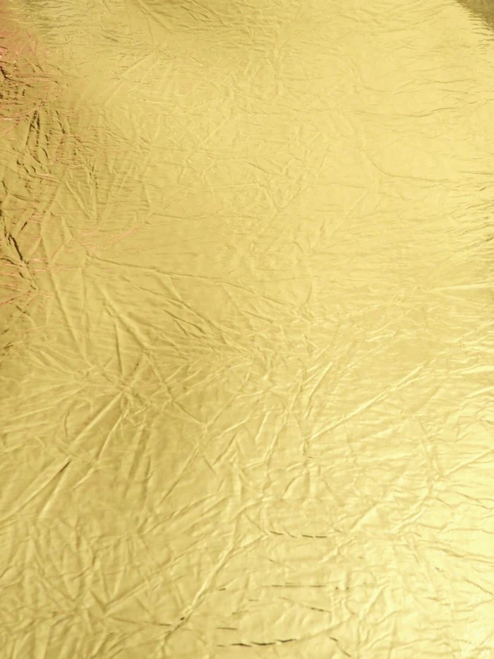 Gold Distressed/Crushed Chrome Metallic Mirror Vinyl Fabric / Sold By The Yard - Image 2
