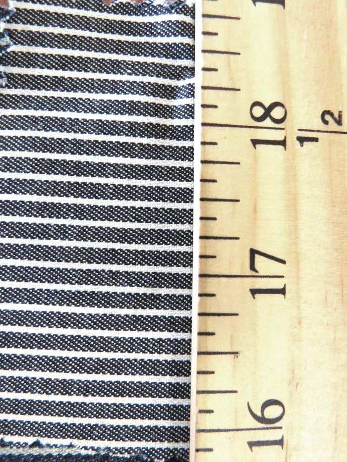 Gray with Natural Stripe Cotton Stretch Denim - Image 2