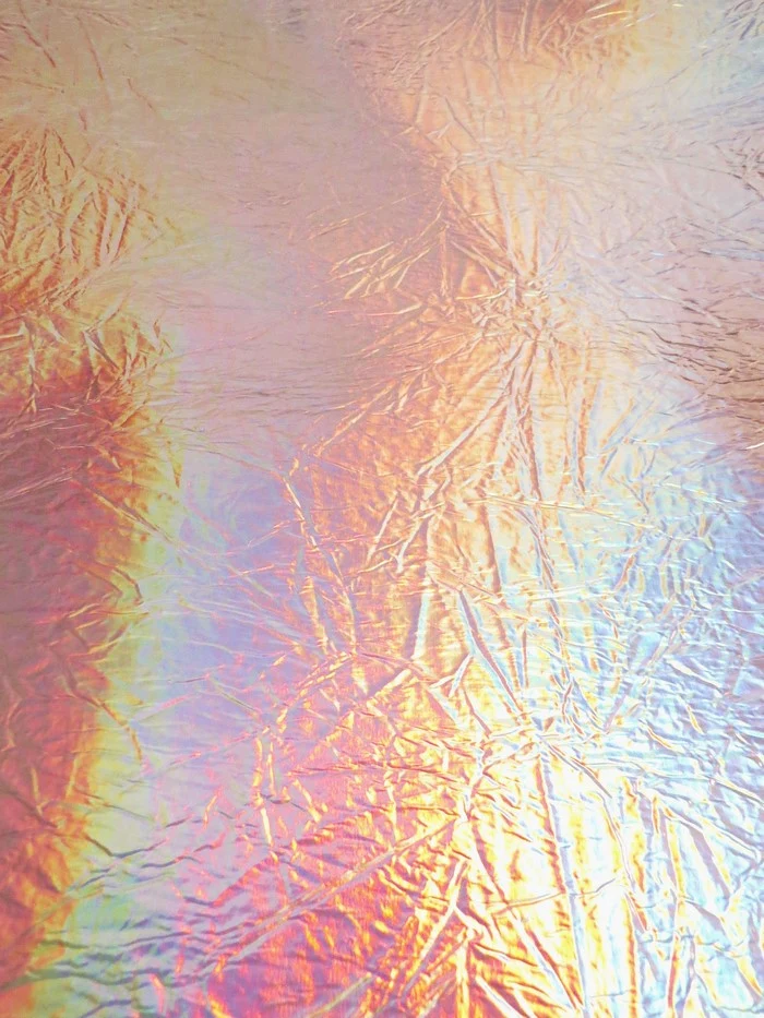 Holographic Storm Gray Distressed/Crushed Chrome Metallic Mirror Vinyl Fabric / Sold By The Yard - Image 2