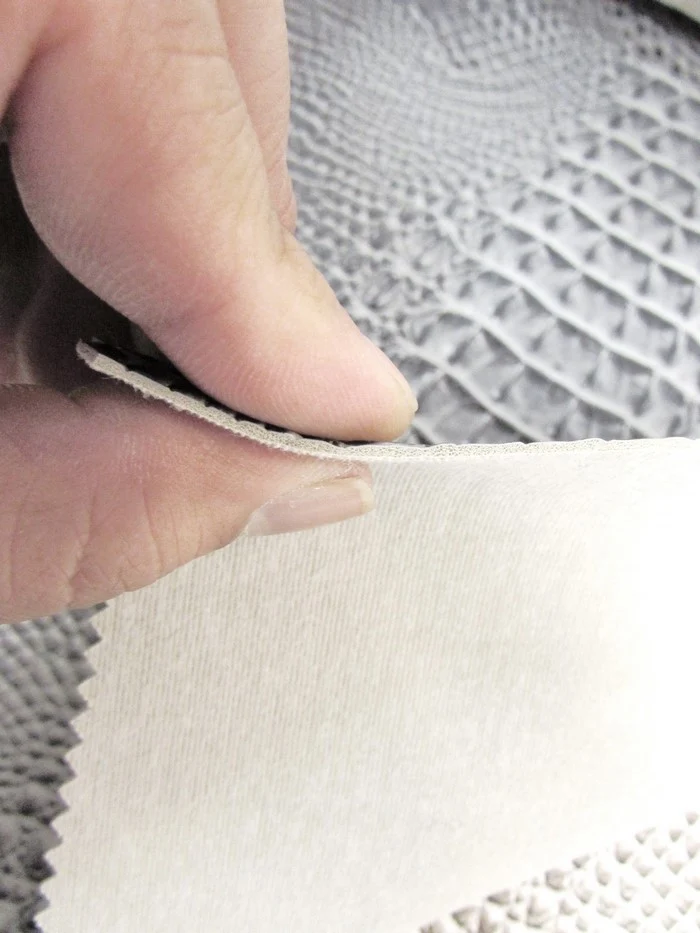 Sterling Grey Hydra Gator 3D Embossed Vinyl Fabric / Sold By The Yard - Image 5
