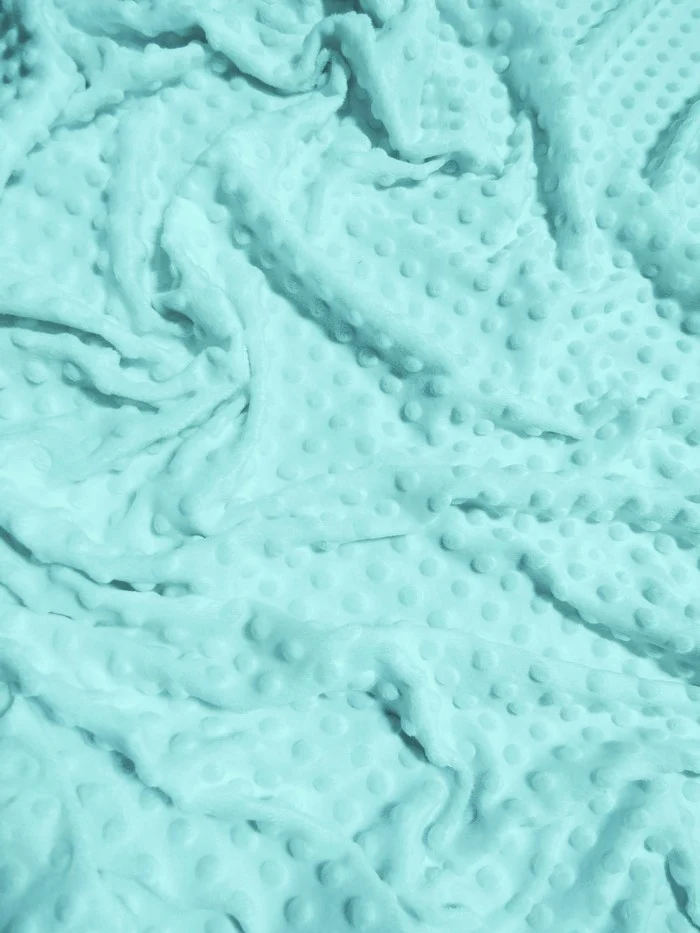 Icy Blue Minky Dimple Dot Baby Soft Fabric / Sold By The Yard