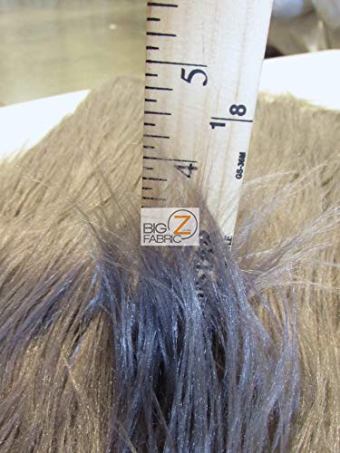 Camel Solid Gorilla Animal Long Pile Faux Fur Fabric / Sold By The Yard - Image 3