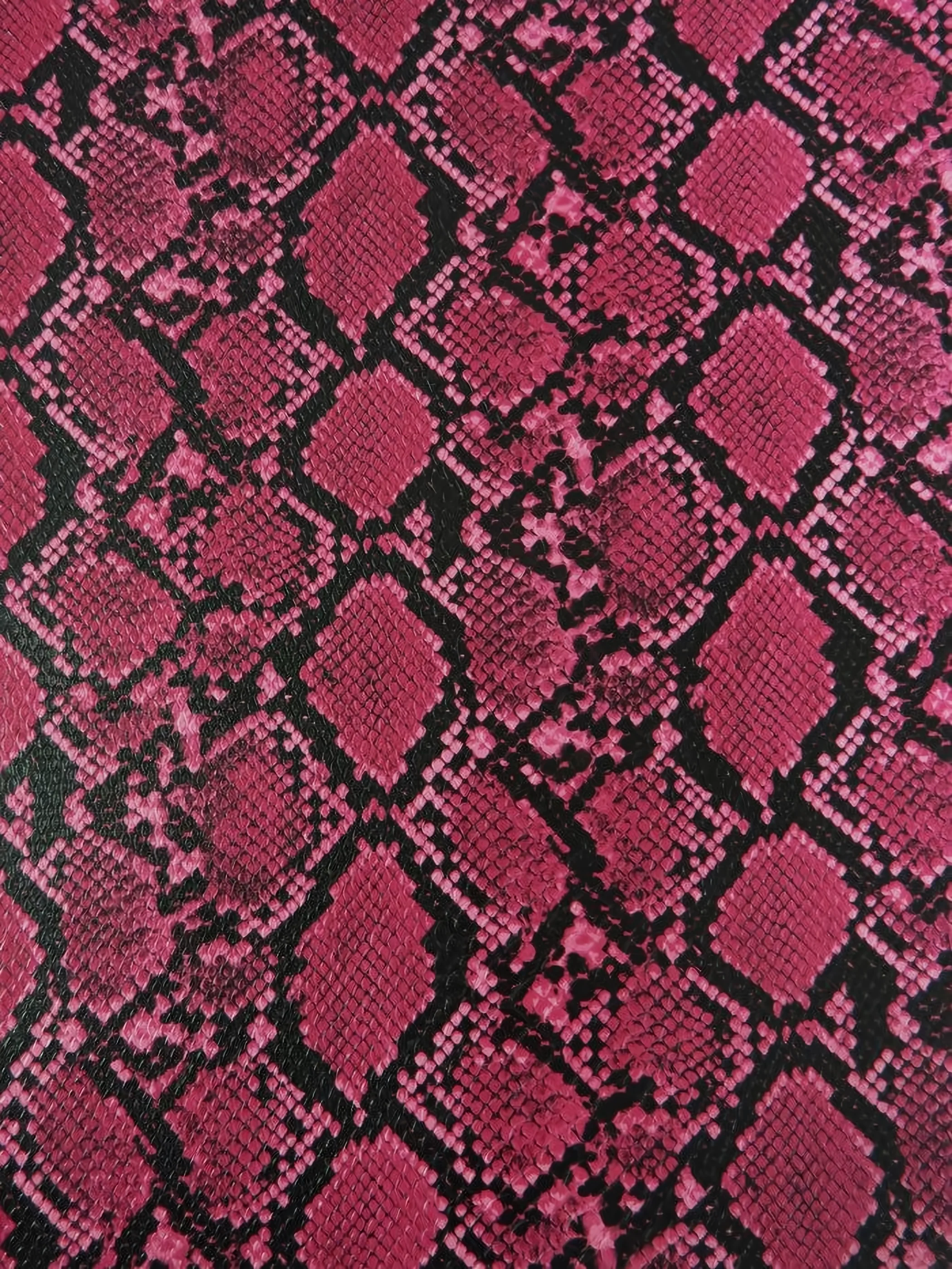 Kiss Fuchsia / Calico Python Snake Vinyl Fabric - Image 2