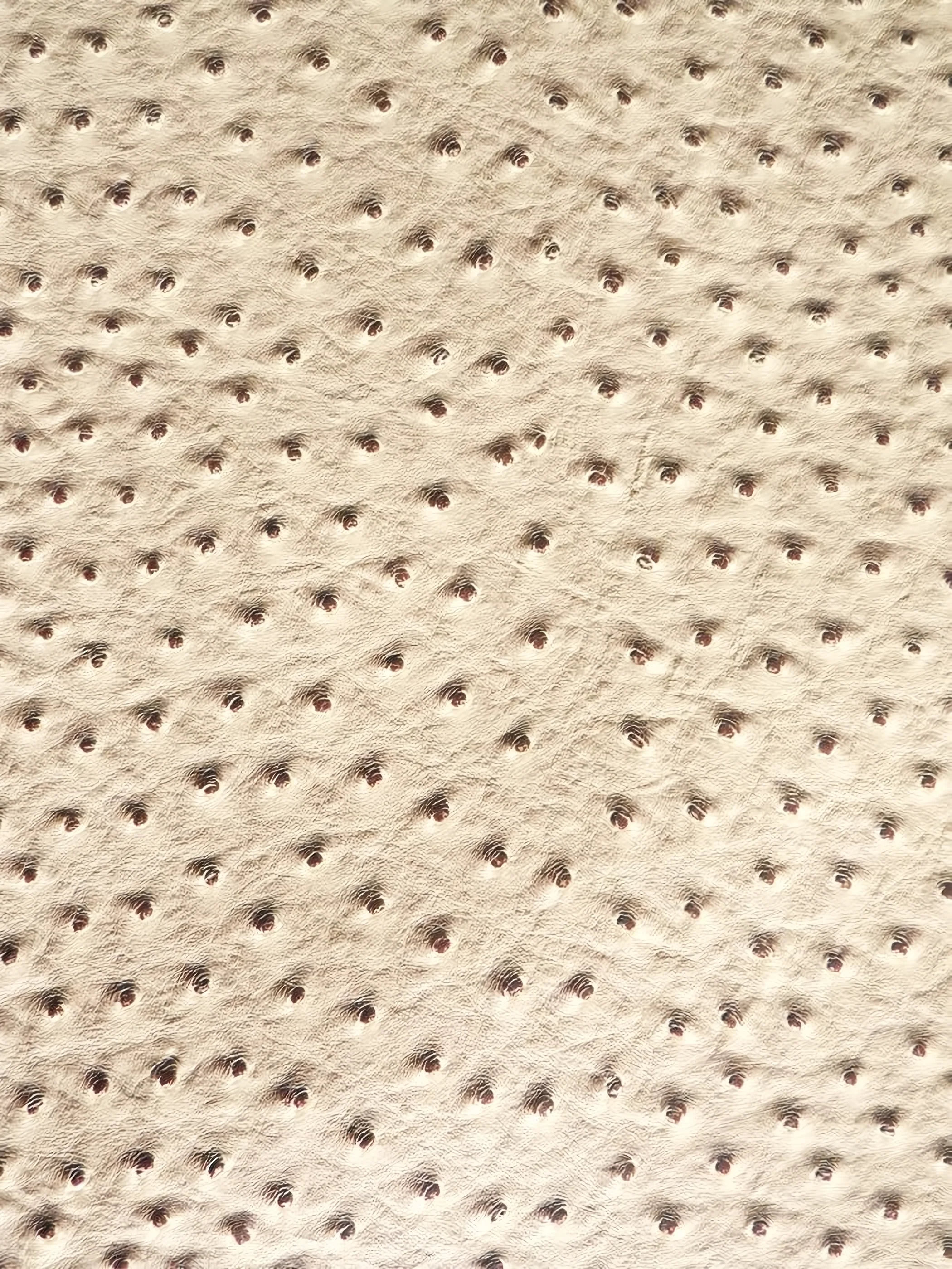 Light Coffee Classic Ostrich Upholstery Vinyl Fabric / Sold By The Yard