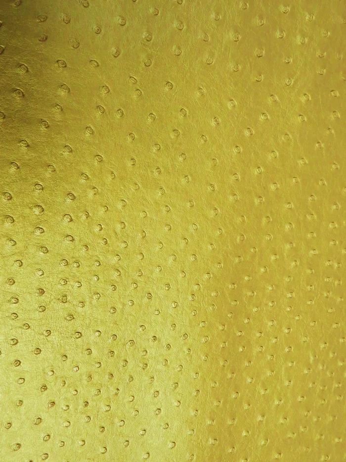 Metallic Gold Classic Ostrich Upholstery Vinyl Fabric / Sold By The Yard - Image 2