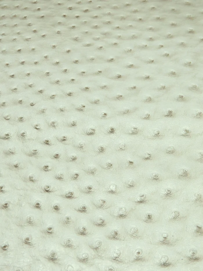 Metallic Pearl Classic Ostrich Upholstery Vinyl Fabric / Sold By The Yard - Image 2
