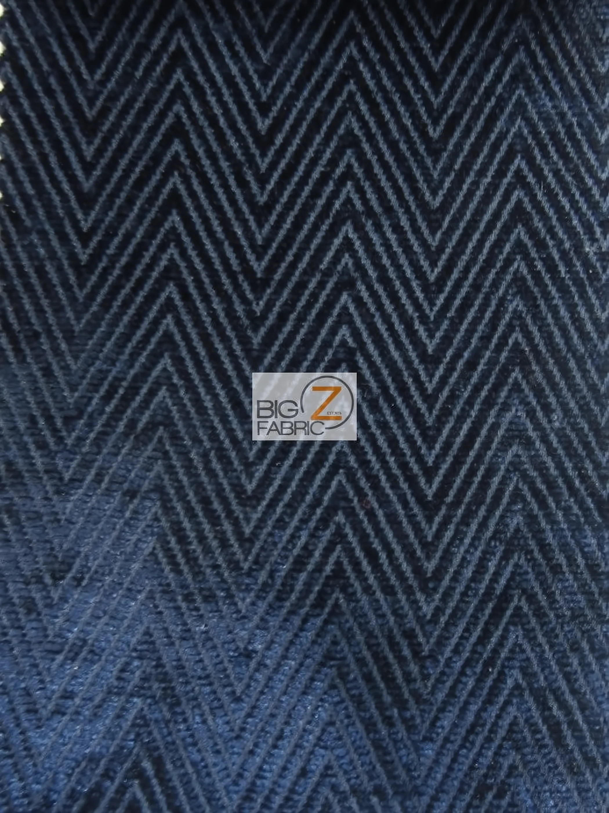 Mini Chevron Upholstery Fabric / Navy Blue / Sold By The Yard