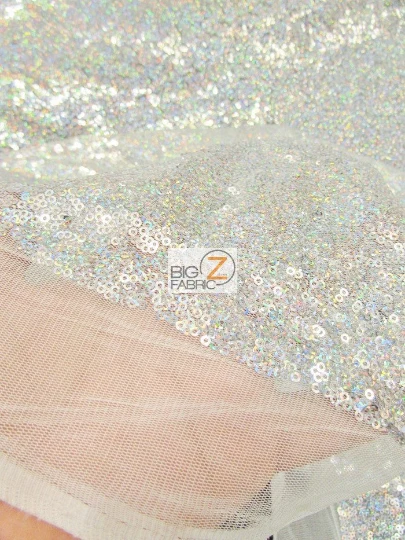 Mini Disc Sequin Nylon Mesh Fabric / Shiny Navy Blue / Sold By The Yard - Image 5