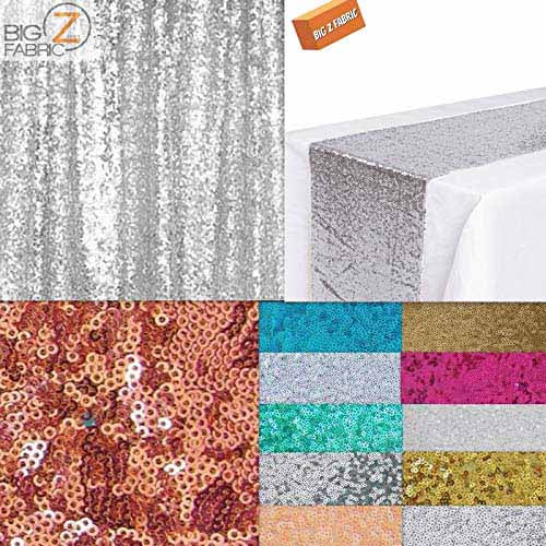 Mini Disc Sequin Nylon Mesh Fabric / Shiny Silver / Sold By The Yard - Image 6