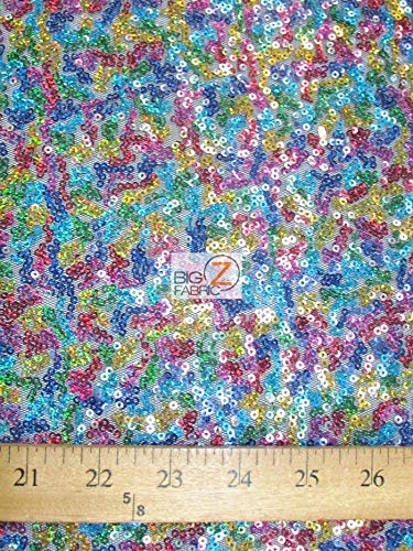 Mini Disc Sequin Nylon Mesh Fabric / Shiny Violet / Sold By The Yard - Image 2